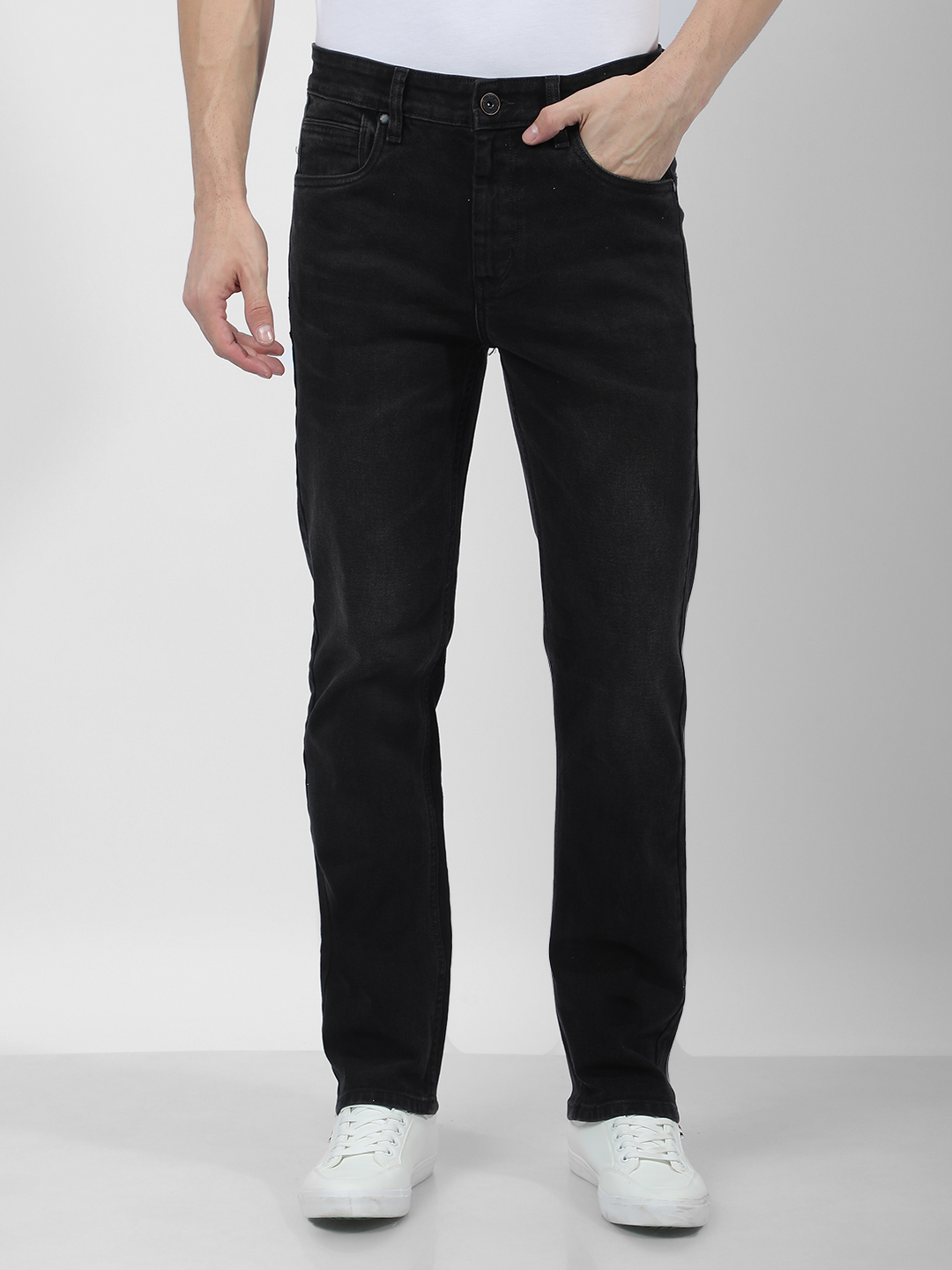 Numero Uno Men Faded Black Jeans
